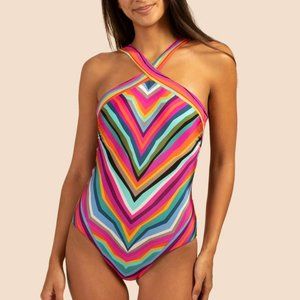 Trina Turk Louvre High Neck Maillot one piece Size 14